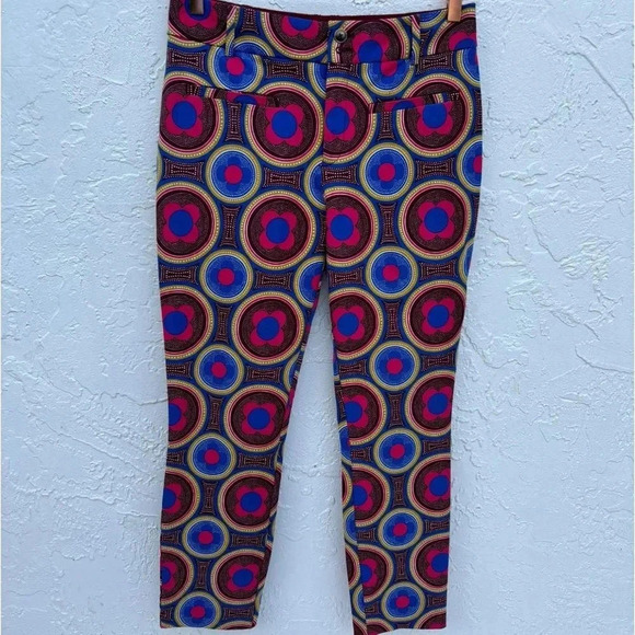 Anthropologie Womens The Essential Slim Printed Trousers Multicolor Size 6 - Picture 9 of 15